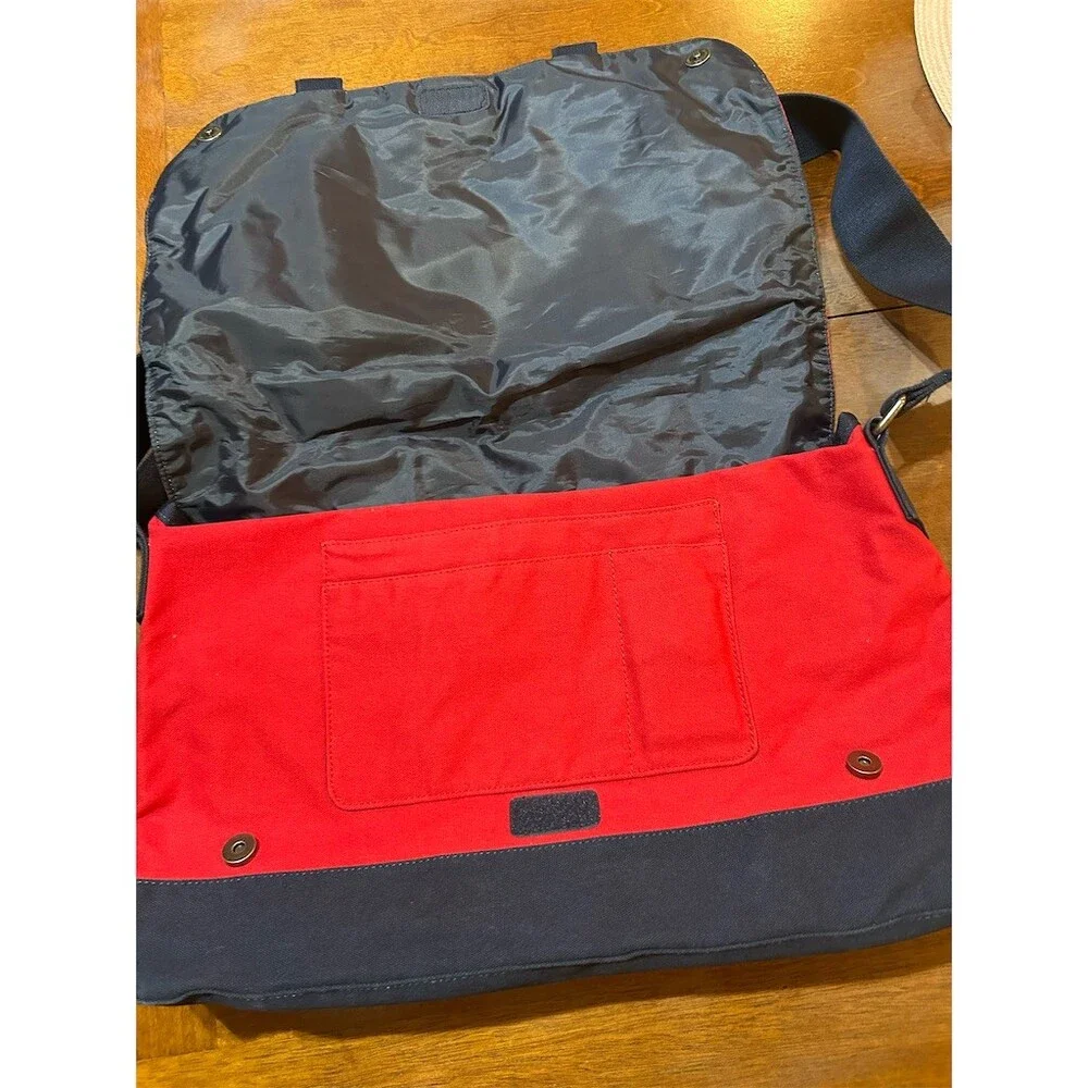 Tommy Hilfiger Vintage Colorblock Messenger Bag Red Navy Medium Shoulder